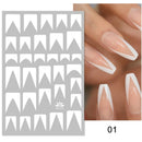 1PC Silver Gold Lines Stripe 3D Nail Sticker Geometric Waved Star Heart Self Adhesive Slider Papers Nail Art Transfer Stickers