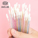 50Pcs Disposable Lip Brush Eyelash Brushes Crystal Lashes Micro Brushes Eyelash Extension Applicator Cleaner Beauty Makeup Tools