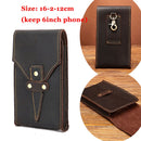 Real Leather men Casual Design Small Waist Bag Cowhide Fashion Hook Bum Bag Waist Belt Pack Cigarette Case 5.5" Phone Pouch 1609