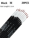20Pcs Makeup Drawing Pen Nail Art Brush Fine Hand Painted Thin Hook Line Pen Nylon Brush Acrylic Painting Pen Nail Art Supplies