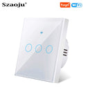 Wifi EU Wall Touch Switch Smart Light Switch 1/2/3 Gang No Neutral Wire Required Tuya Smart Life Home Support Alexa Google Home