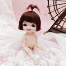 Adollya 16cm BJD Doll Nude Body Ball Jointed Swivel Doll 3D Eyes 13 Moveable Joints Body Make-up Princess 1/12 BJD Dolls