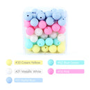 12mm 20pcs Silicone Baby Beads Round Teether Teething Beads DIY Pacifier Chain Necklace Pendant Toys BPA Free Baby Accessories