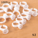 Wholesale 50/100Pcs Disposable Eyelash Glue Fan Cup Rings Holder Container Tattoo Pigment Eyelash Extension Tools Lash Supplies