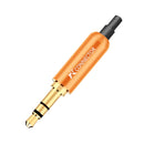 1pc Aluminum Jack 3.5 Earphone Plug with Tail plug clamps 3.5mm 3 pole Stereo Male Plug Gold Plated Wire Connector