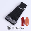 Clear Nature Black False Tips For Nail Art Display Oval Fan Style Nail Swatch Polish Stand Tips Practice Manicure Tools BEA23-2