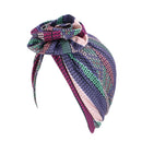 Pastoral Floral Print Turban Women National Wind Muslim Hat Bandana Chemotherapy Hat Sleep Caps Beanies Headwrap Fashion Casual
