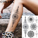 Sexy Black Henna Temporary Tattoos For Women Girls Body Art Decoration Fake Jewelry Chains Waterproof Mandala Flower Tatoos Kit