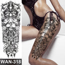 sexy fake tattoo for woman waterproof temporary tattoos large leg thigh body tattoo stickers peony lotus flowers fish dragon