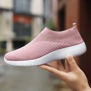 Women Flats Shoes Plus Size 43 Breathable Mesh Platform Sneakers Women Slip on Soft Ladies Casual Shoes Woman Knit Sock Flats 36