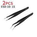 Tweezers For Soldering Professional Eyebrow Tweezers Set Eyelashes Tongs Extension Stickers Soldering Antistatic Repair Tools