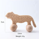 1PC Baby Toy Beech Wood Blocks Cartoon Car Educational Montessori Toys Children Teething Play Gym Baby Birthday Gift Products