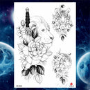 Girls Bracelet Chains Rose Tattoo Stickers Butterfly Body Arm Totem Tattoos Temporary Women Wrist Sexy Black Fake Tatoos