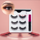 3Pairs Magnetic Lashes 3D Mink Eyelashes Wholesale Fake Eyelashes Magnetic Eyeliner With Tweezer Makeup Set For Beauty Faux Cils