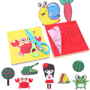 96 Pcs/Set Cartoon Color Paper Cutting Toys DIY Kids Craft Animal Handcraft Paper Art Learning Educational Toy