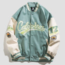 American retro letter embroidery leather jackets coats women&