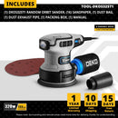 DEKO 280W/320W/350W Random Orbit Sander with 8 Hole 125mm Sandpaper and Variable Speed Sander Power Tools (DKSD28Q1)