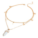 IPARAM Fashion Trend Crystals Necklace Bohemian Hexagon Opal Pendant Necklace Female Hexagon Crystal Necklace Gift 2021 NEW