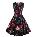 2016 vintage sleeveless print dress grand dress 1285 banquet dress