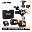 NANWEI 21V 13mm Cordless Drill Industrial Grade Brushless Impact Drill 1/2" Metal Auto-locking Chuck Ice Drill Fishing