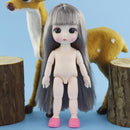 Adollya 16cm BJD Doll Nude Body Ball Jointed Swivel Doll 3D Eyes 13 Moveable Joints Body Make-up Princess 1/12 BJD Dolls