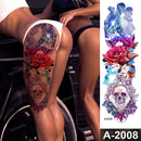 sexy fake tattoo for woman waterproof temporary tattoos large leg thigh body tattoo stickers peony lotus flowers fish dragon