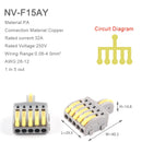 1 Input 2/3/4/5 Output Splitter Quick Spring Splicing Wire Connector Electric Cable Terminal Block Push In With Operation Lever