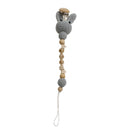 1pc Crochet Bunny Baby Pacifier Clip Chain BPA Free Wooden Beads Appease Soother Chain Clips Newborn Dummy Holder Nipple Clip