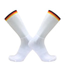 Anti Slip Silicone Summer Aero Socks Whiteline Cycling Socks Men Bicycle Sport Running Bike Socks Calcetines Ciclismo