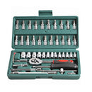 Car Repair Tool 46pcs 1/4-Inch Socket Set Car Repair Tool Ratchet Torque Wrench Combo Tools Kit Auto Repairing Tool Set