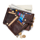 Genuine Leathe Men Wallet RFID Luxury Desig Bifold Short Wallets Male Hasp Vintage Purse Coin Pouch Multi-functional Card Pocket