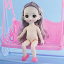 Adollya 16cm BJD Doll Nude Body Ball Jointed Swivel Doll 3D Eyes 13 Moveable Joints Body Make-up Princess 1/12 BJD Dolls