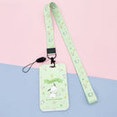 Kawaii Sanrio Keychain Cartoon Cat Sliding Card Holder Student Meal Card Bus Card Holder Lady Id Card Credit Card Holder Lanyard