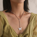 Gothic Butterfly Pendant Necklace for Women Choker Aesthetic Grunge Chain accessories IGIRL Indie Collar Jewelry Friends Gift