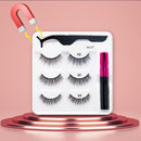 3Pairs Magnetic Lashes 3D Mink Eyelashes Wholesale Fake Eyelashes Magnetic Eyeliner With Tweezer Makeup Set For Beauty Faux Cils