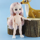 Adollya 16cm BJD Doll Nude Body Ball Jointed Swivel Doll 3D Eyes 13 Moveable Joints Body Make-up Princess 1/12 BJD Dolls