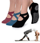 Yoga Socks for Women Non-Slip Grips &amp; Straps, Bandage Cotton Sock, Ideal for Pilates Pure Barre Ballet Dance Barefoot Workout