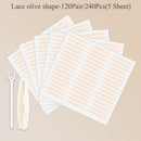 240pcs Eyelid Tape Sticker Invisible Double Fold Eyelid Lace Paste Clear Beige Stripe Self-adhesive Natural Eye Tape Makeup Tool