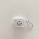 Round smiley black and white soft silicone earphone case headphone shell for apple airpod 1/2 cases for airpods 3 pro capa funda