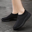 Women Flats Shoes Plus Size 43 Breathable Mesh Platform Sneakers Women Slip on Soft Ladies Casual Shoes Woman Knit Sock Flats 36