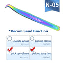 NAGARAKU Eyelash Extension Tweezers Makeup Stainless Steel Non-magnetic Pincet Volume Eyelash Tweezers 3D accurate