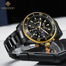 100%Original WISHDOIT Watch for Men TOP Brand Waterproof Sports Stainless Steel Chronograph 2021New Fashion Luxury Wristwatches