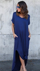 Plus Size 5XL Sexy Women Dress Summer 2021 Solid Casual Short Sleeve Maxi Dress For Women Long Dress Free Shipping Lady Dresses