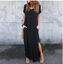 Plus Size 5XL Sexy Women Dress Summer 2021 Solid Casual Short Sleeve Maxi Dress For Women Long Dress Free Shipping Lady Dresses