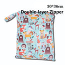Baby Diaper Bag Cartoon Print Waterproof Wet Dry Nappy Zipper Handbag Stroller Carry Pack Travel Outdoor Wet Diaper Storage Bags