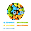 30pcs Silicone Lentil Beads BPA Free Food Grade Rodent DIY Charms Newborn Nursing Accessory Teething Necklace 12mm Abacus Bead