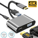 Rankman Type-C to 4K HDMI-compatible VGA USB C 3.0 Hub Adapter for MacBook Nintendo Samsung S20 Dex Huawei P30 Dock Xiaomi 10 TV