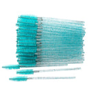 50 Pcs Disposable Crystal Eyelash brush Mascara Wands Applicator Diamond Eye Lash brushes Eyelash Extension women Makeup tools