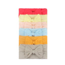 3/4/5/6Pcs/set Cute Bowknot Baby Headband Turban Solid Color Newborn Baby Girls Elastic Hair Bands Soft Nylon Hair Accessories