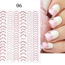 1PC Silver Gold Lines Stripe 3D Nail Sticker Geometric Waved Star Heart Self Adhesive Slider Papers Nail Art Transfer Stickers